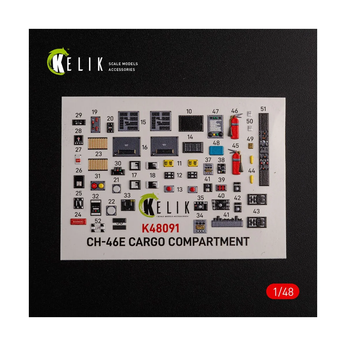 CH-46E Cargo compartment interior 3D decals for Academy kit - Kelik...