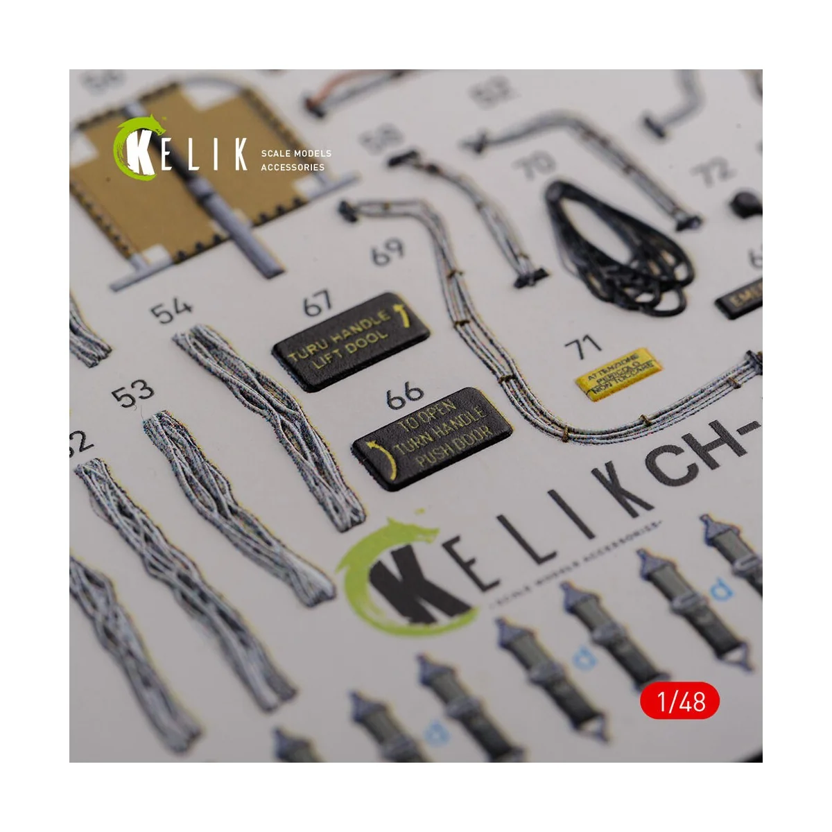 CH-46E Cargo compartment interior 3D decals for Academy kit - Kelik...