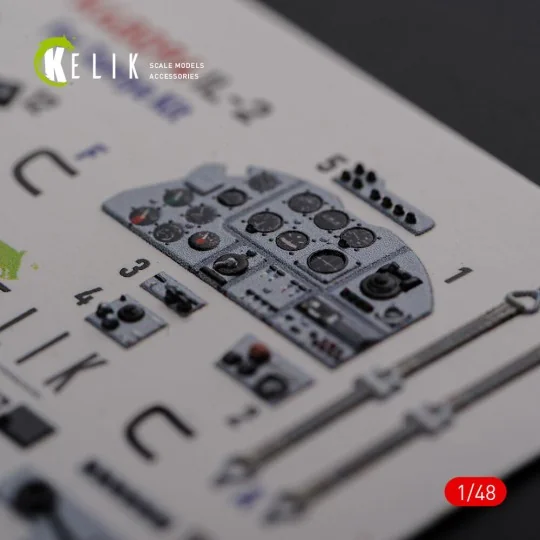 IL-2 Shturmovik interior 3D decals for Tamiya kit, 1/48 - Kelik K48094 IL-2 Shturmovik interior 3D decals for Tamiya kit, 1/48 - Kelik K48094