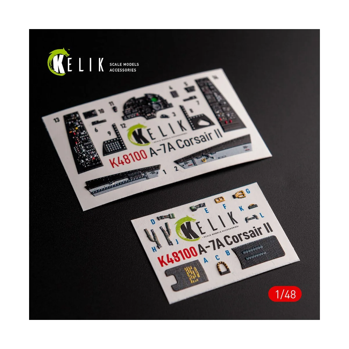 A-7A Corsair II - interior 3D decals for HobbyBoss kit, 1/48 - Keli...