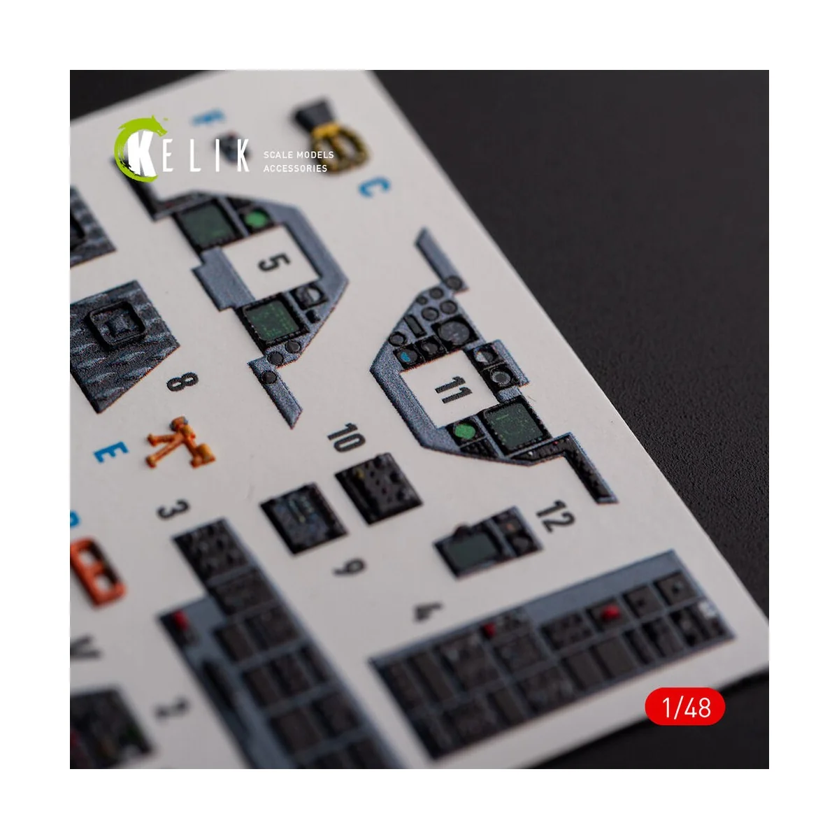 F-16A/C - interior 3D decals for Academy kit, 1/48 - Kelik K48103