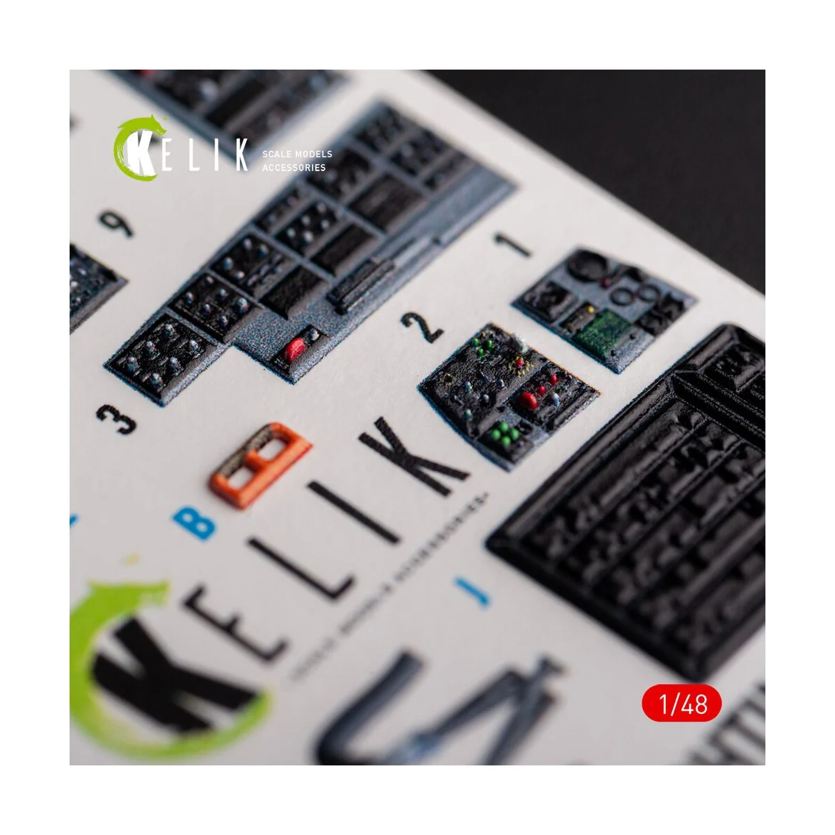 F-16A/C - interior 3D decals for Academy kit, 1/48 - Kelik K48103