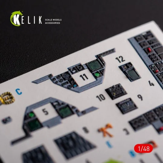 F-16A/C - interior 3D decals for Academy kit, 1/48 - Kelik K48103