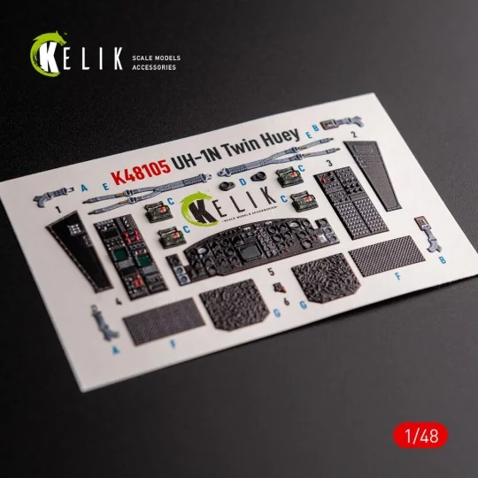 UH-1N Twin Huey - interior 3D decals for Zimi Model/KittyHawk kit, ...