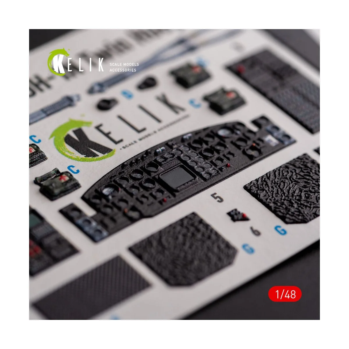 UH-1N Twin Huey - interior 3D decals for Zimi Model/KittyHawk kit, ...