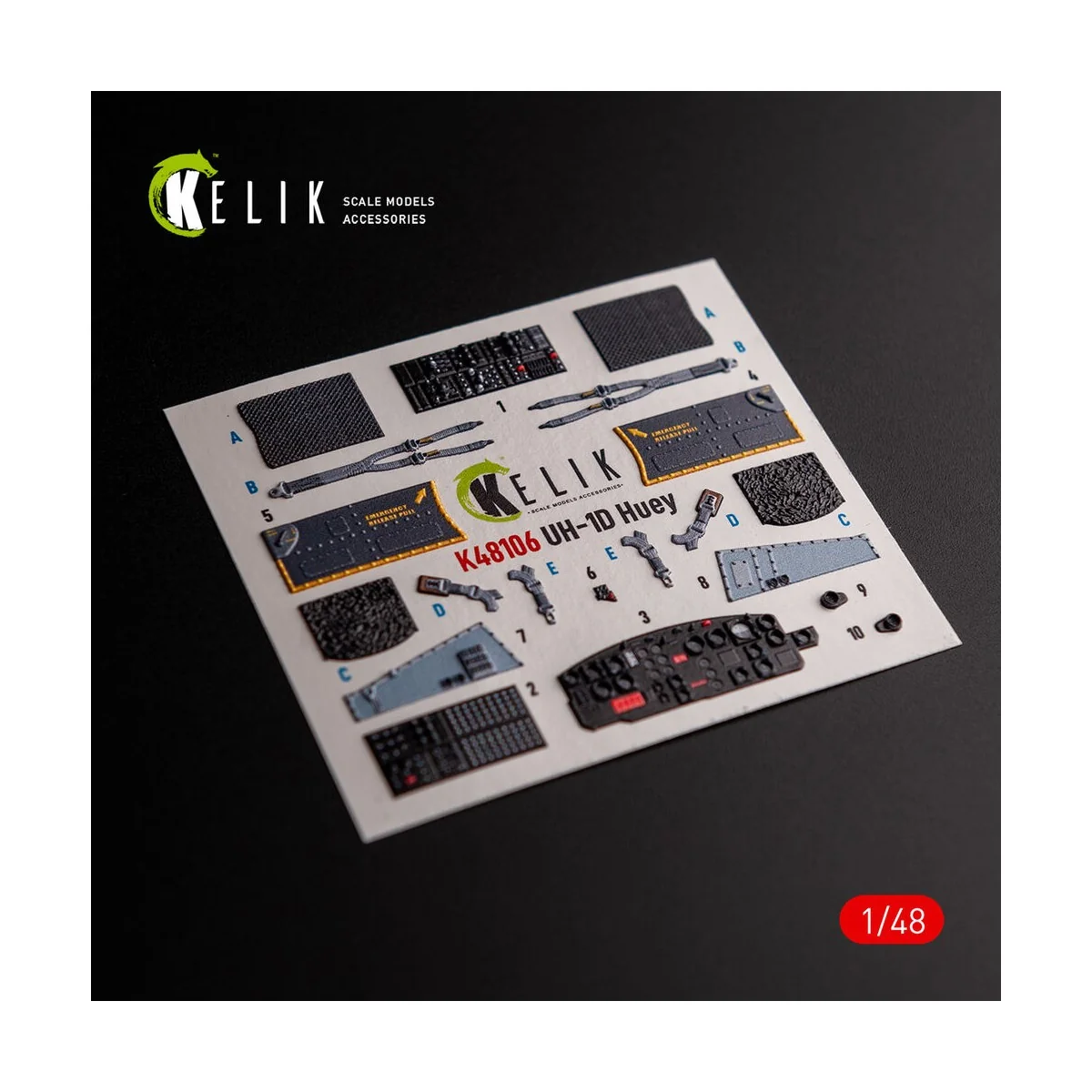 UH-1D Huey - interior 3D decals for Zimi Model/KittyHawk kit - Keli...