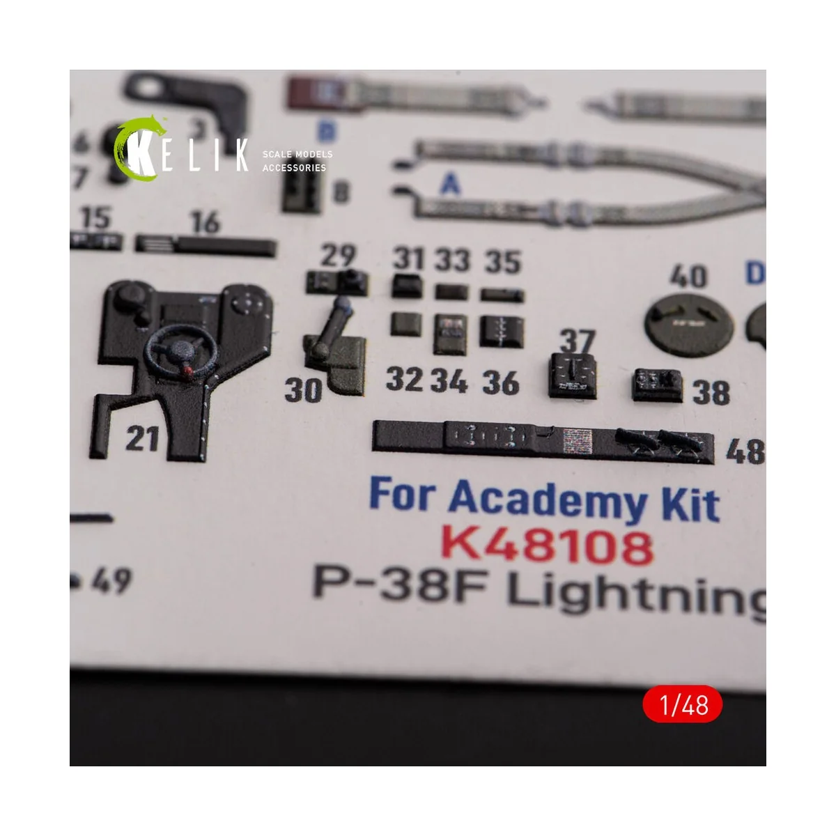 ?-38F Lightning - interior 3D decals for Academy kit, 1/48 - Kelik ...