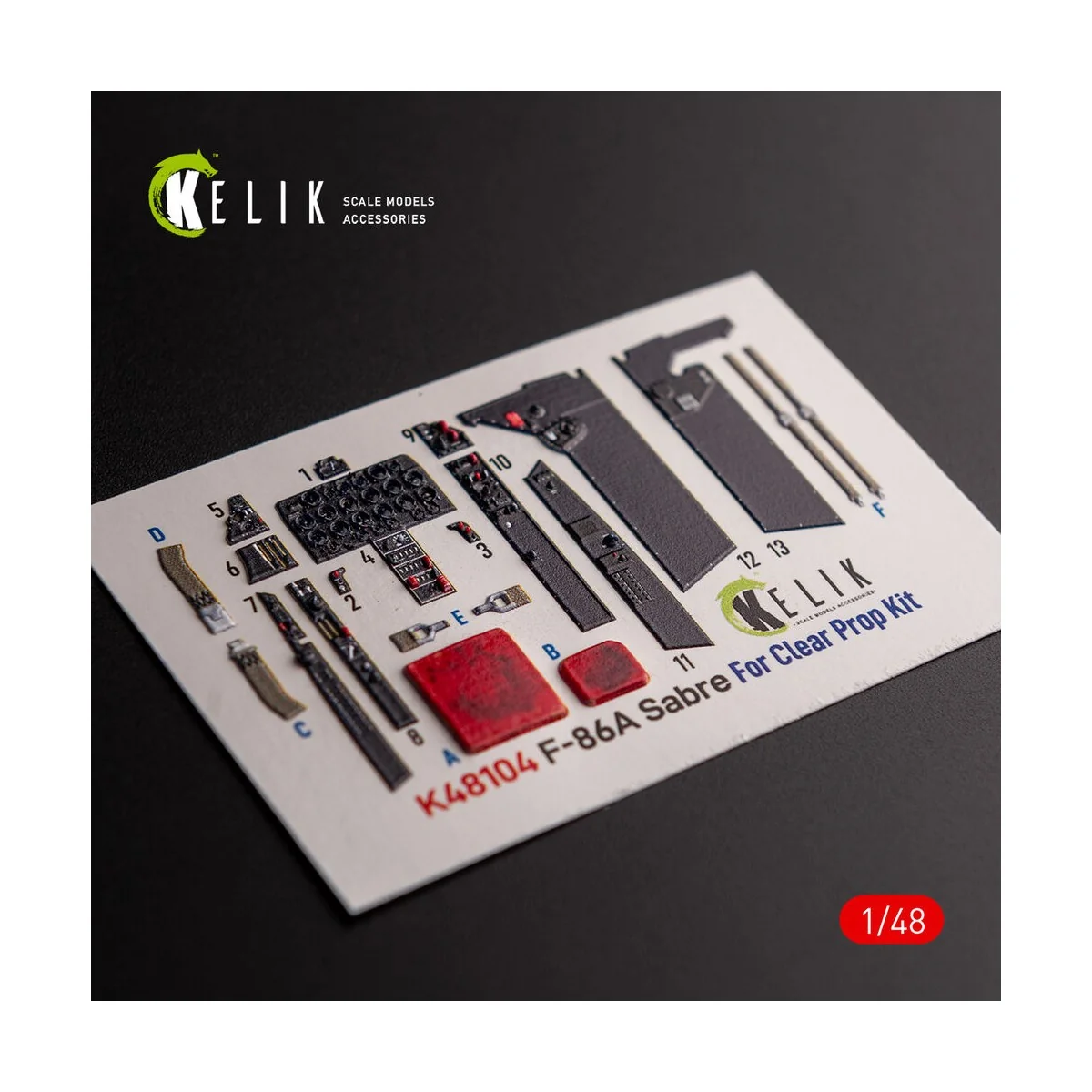 F-86A Sabre - interior 3D decals for ClearProp kit - Kelik K48104