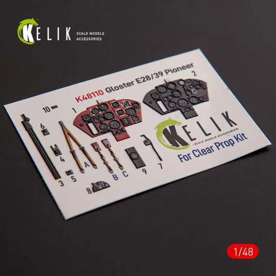 Gloster E28/39 Pioneer - interior 3D decals for ClearProp kit, 1/48...
