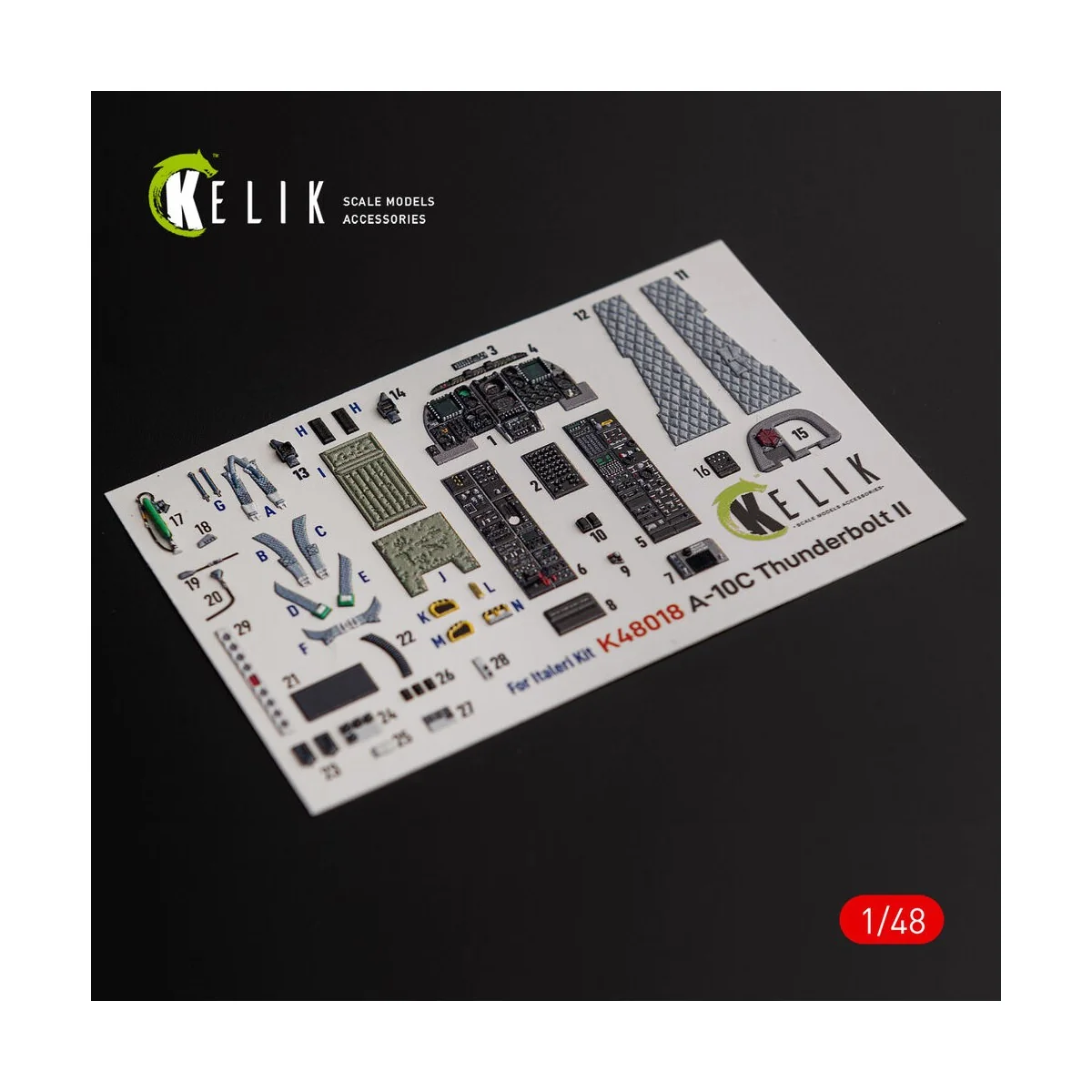 A-10C Thunderbolt II interior 3D decals for Italeri kit, 1/48 - Kel...