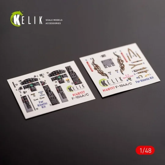 F-104 A/C - interior 3D decals for Kinetic kit, 1/48 - Kelik K48117 F-104 A/C - interior 3D decals for Kinetic kit, 1/48 - Kelik K48117