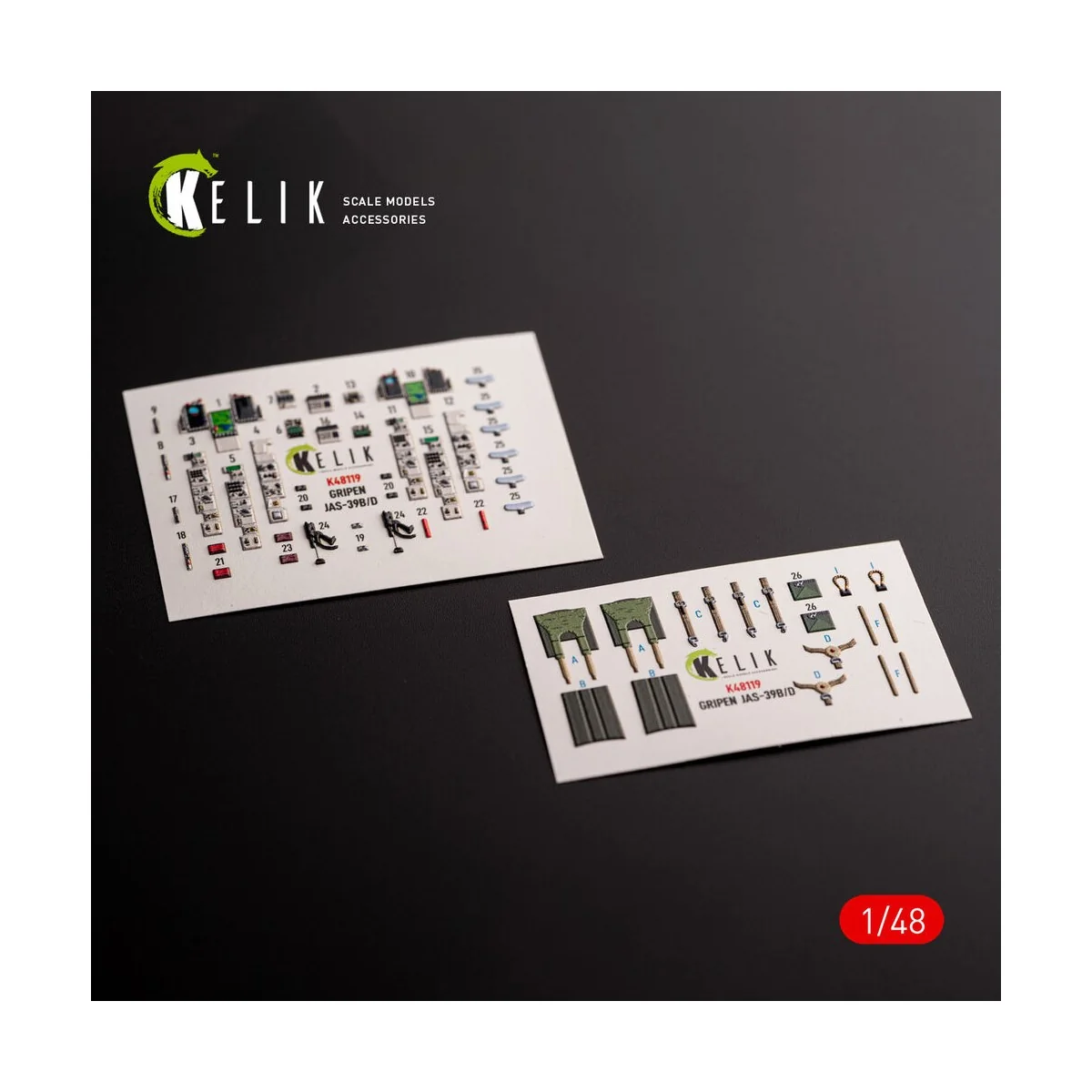 Jas-39 B/D - interior 3D decals for Zimi Model/KittyHawk kit kit, 1...