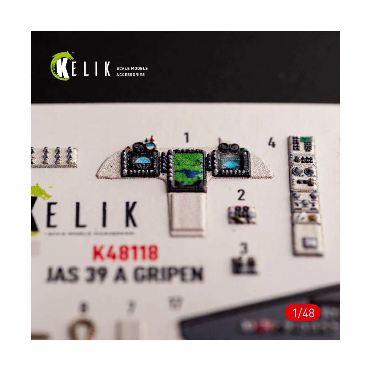 Jas-39 A - interior 3D decals for Italeri kit, 1/48 - Kelik K48118 Jas-39 A - interior 3D decals for Italeri kit, 1/48 - Kelik K48118