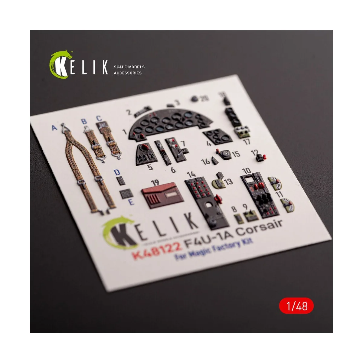 F4U-1A Corsair - interior 3D decals for Magic Factory kit - Kelik K...