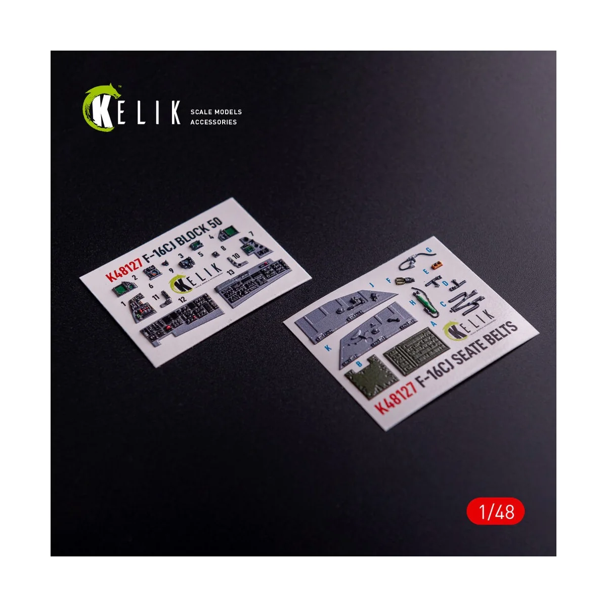 F-16CJ - interior 3D decals for Tamiya kit, 1/48 - Kelik K48127