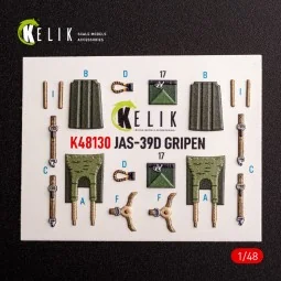 Jas-39 D - interior 3D decals for Italeri kit - Kelik K48130