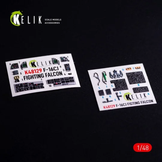 F-16CJ - interior 3D decals for Hasegawa kit, 1/48 - Kelik K48129 F-16CJ - interior 3D decals for Hasegawa kit, 1/48 - Kelik K48129