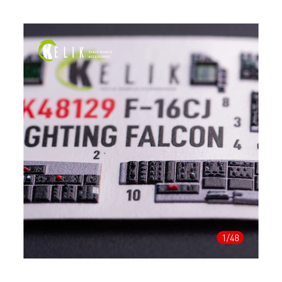 F-16CJ - interior 3D decals for Hasegawa kit - Kelik K48129