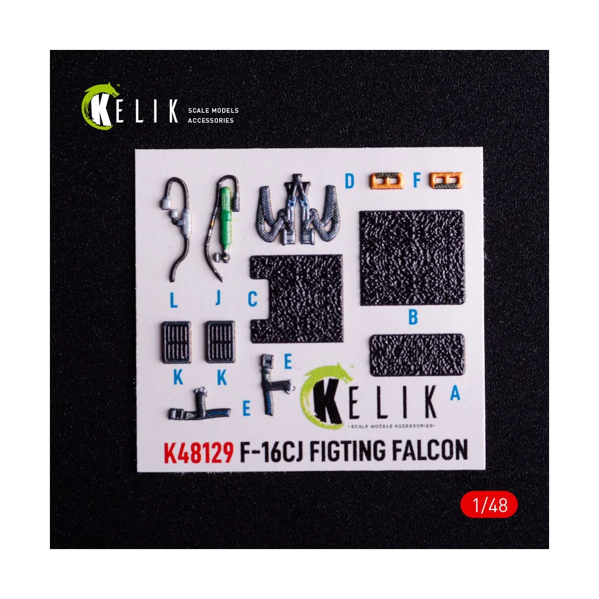F-16CJ - interior 3D decals for Hasegawa kit, 1/48 - Kelik K48129 F-16CJ - interior 3D decals for Hasegawa kit, 1/48 - Kelik K48129