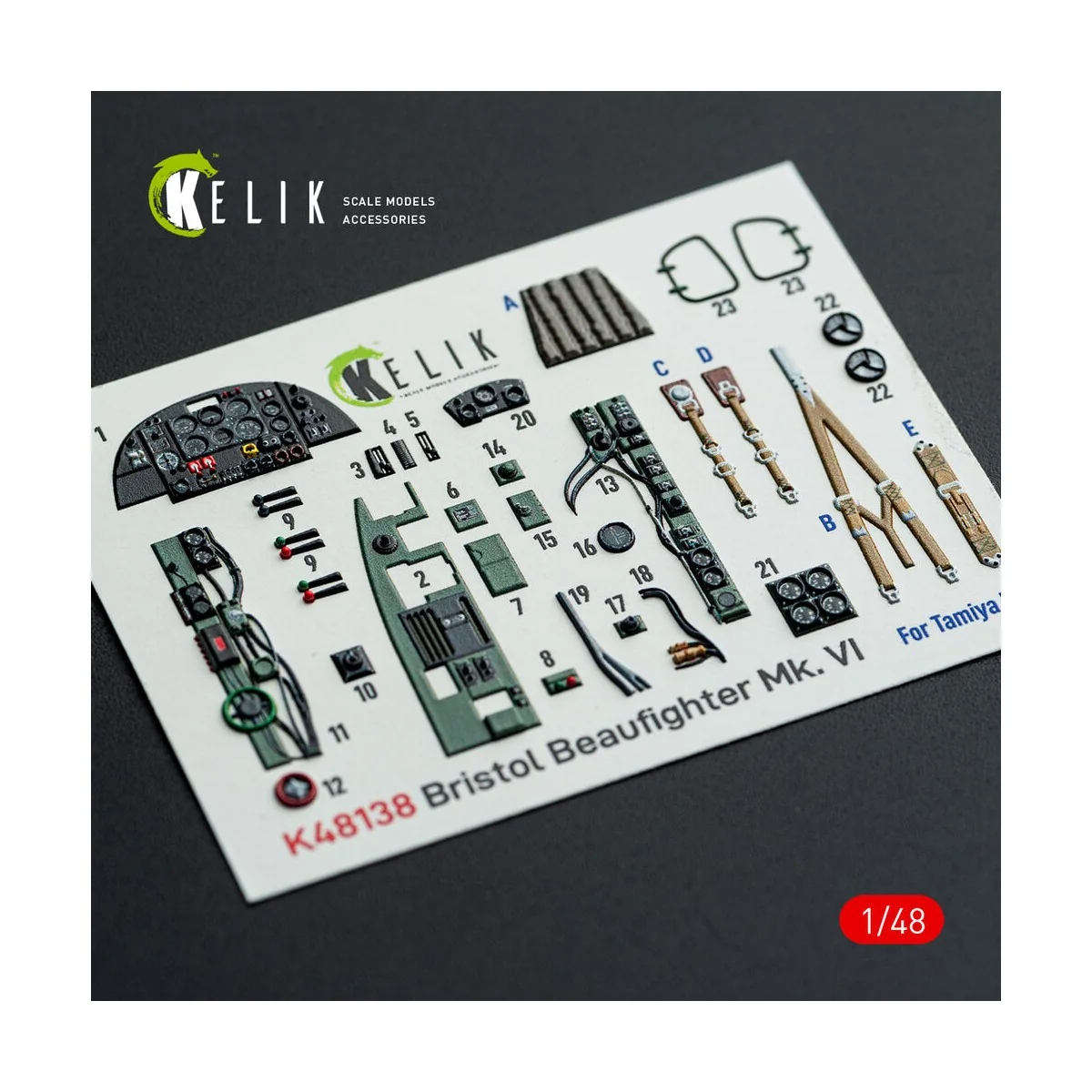 Bristol Beaufighter Mk.VI - interior 3D decals for Tamiya kit - Kel...