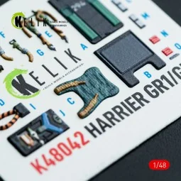 Harrier GR1/GR3 interior 3D decals for Kinetic kit, 1/48 - Kelik K4...