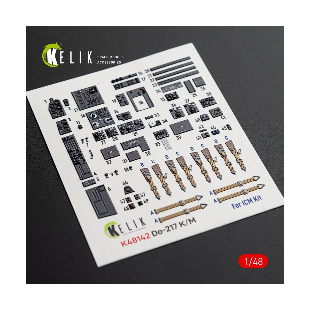 Do-217 K/M - interior 3D decals for ICM kit, 1/48 - Kelik K48142