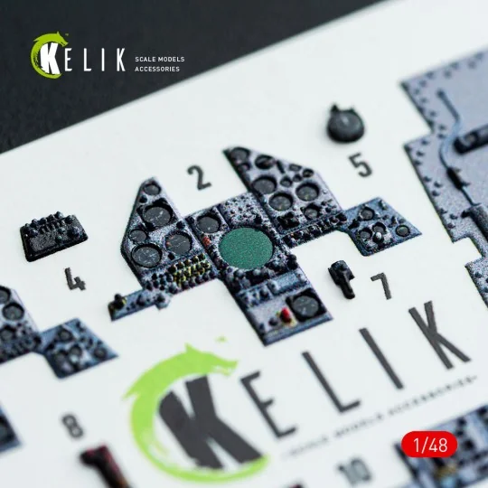 Harrier GR1/GR3 interior 3D decals for Kinetic kit, 1/48 - Kelik K4...