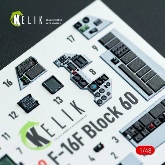 F-16F Block 60 - interior 3D decals for Hasegawa kit, 1/48 - Kelik ...