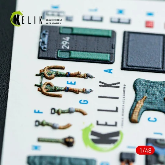 Harrier GR1/GR3 interior 3D decals for Kinetic kit, 1/48 - Kelik K4...