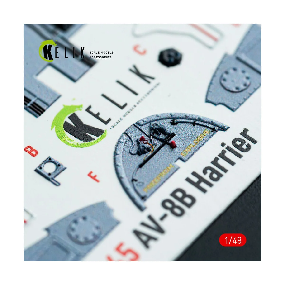 AV-8B Harrier - interior 3D decals for Hasegawa kit, 1/48 - Kelik K...