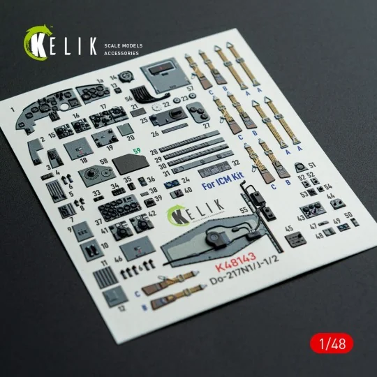 Do-217 N/J - interior 3D decals for ICM kit - Kelik K48143 Do-217 N/J - interior 3D decals for ICM kit - Kelik K48143
