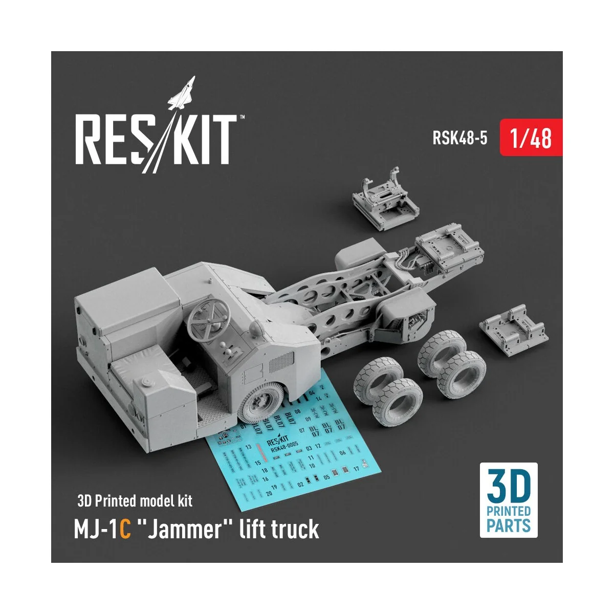MJ-1C Jammer lift truck (3D Printed model kit), 1/48 - ResKit Model...