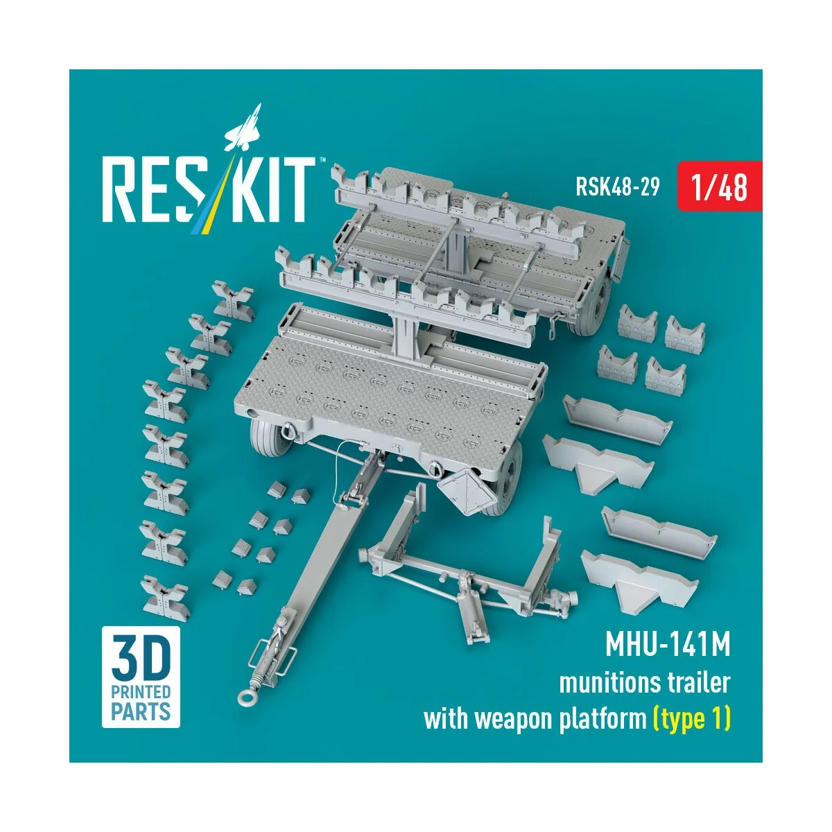 MHU-141M munitions trailer with weapon platform (type 1) (3D Printe...
