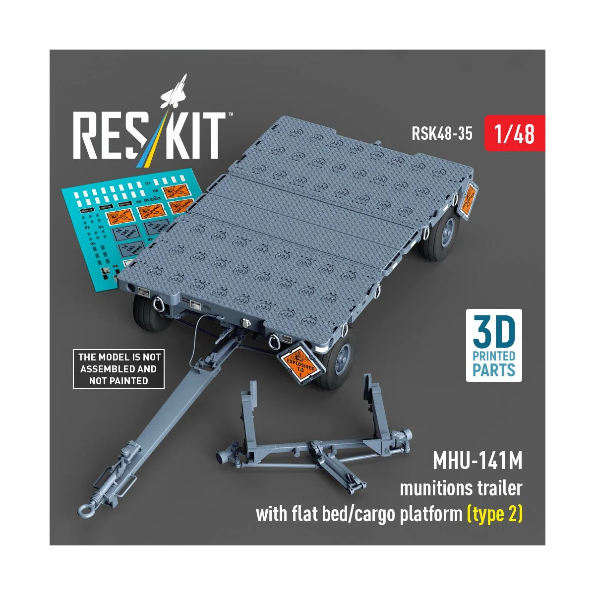 MHU-141M munitions trailer with flat bed/cargo platform (type 2) (3...