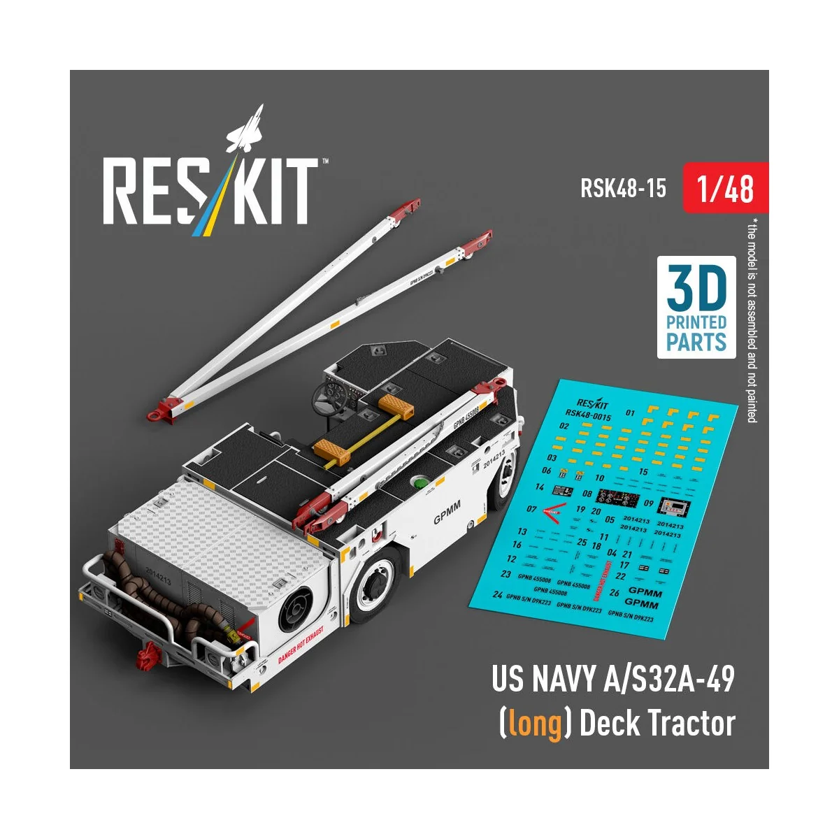 US NAVY A/S32A-49 (long) Deck Tractor (3D Printed model kit), 1/48 ...