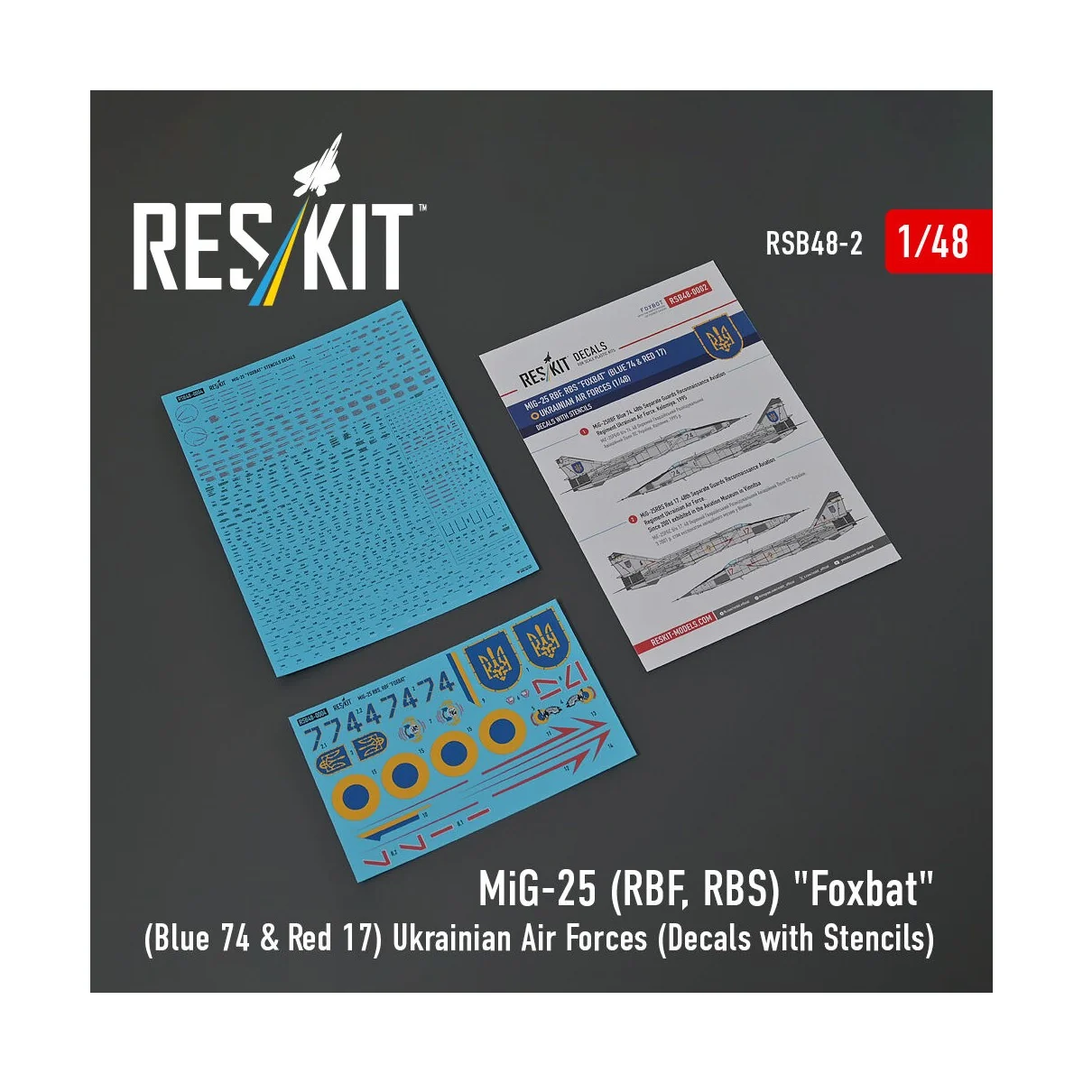 MiG-25RBF, RBS Foxbat (Blue 74 & Red 17) Ukrainian Air Forces (Deca... MiG-25RBF, RBS Foxbat (Blue 74 & Red 17) Ukrainian Air Forces (Deca...