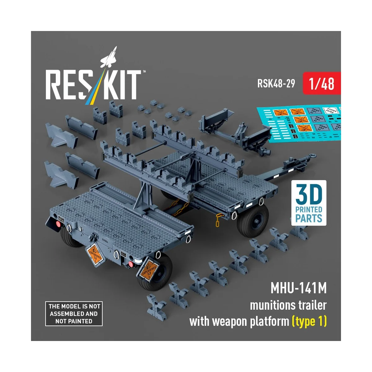 MHU-141M munitions trailer with weapon platform (type 1) (3D Printe...