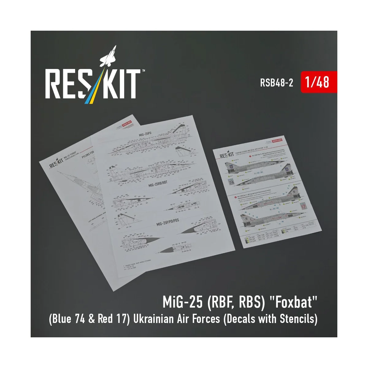 MiG-25RBF, RBS Foxbat (Blue 74 & Red 17) Ukrainian Air Forces (Deca...