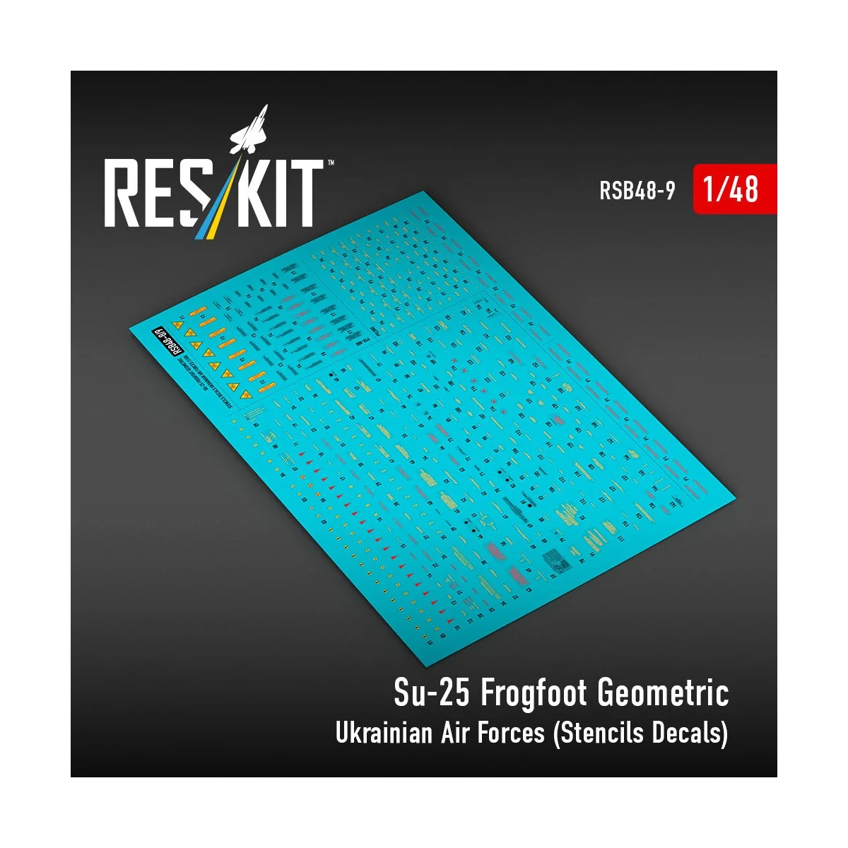 Su-25 Frogfoot Geometric Ukrainian Air Forces (Stencils Decals)(1/4...