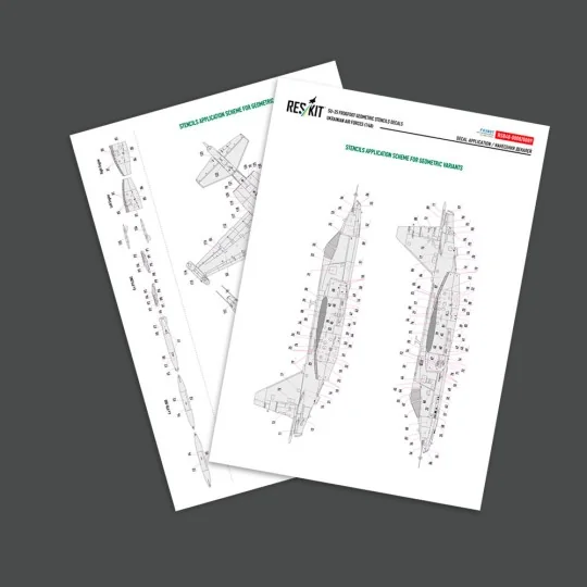 Su-25 Frogfoot Geometric Ukrainian Air Forces (Stencils Decals)(1/4...