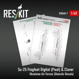 Su-25 Frogfoot Digital (Pixel) & Clover Ukrainian Air Forces (Stenc...