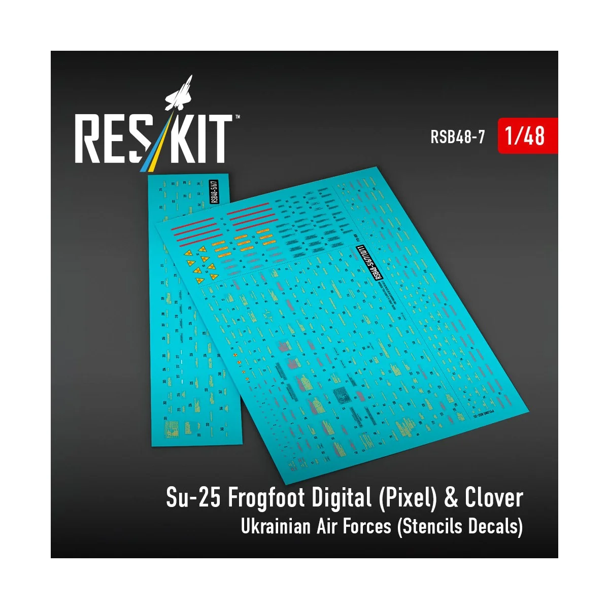 Su-25 Frogfoot Digital (Pixel) & Clover Ukrainian Air Forces (Stenc...