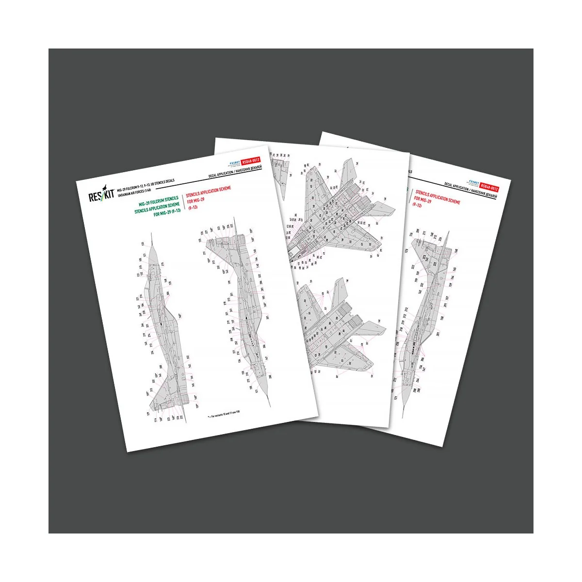 MiG-29 Fulcrum 9-12,9-13,UB, Ukrainian Air Forces (Stencils Decals)...