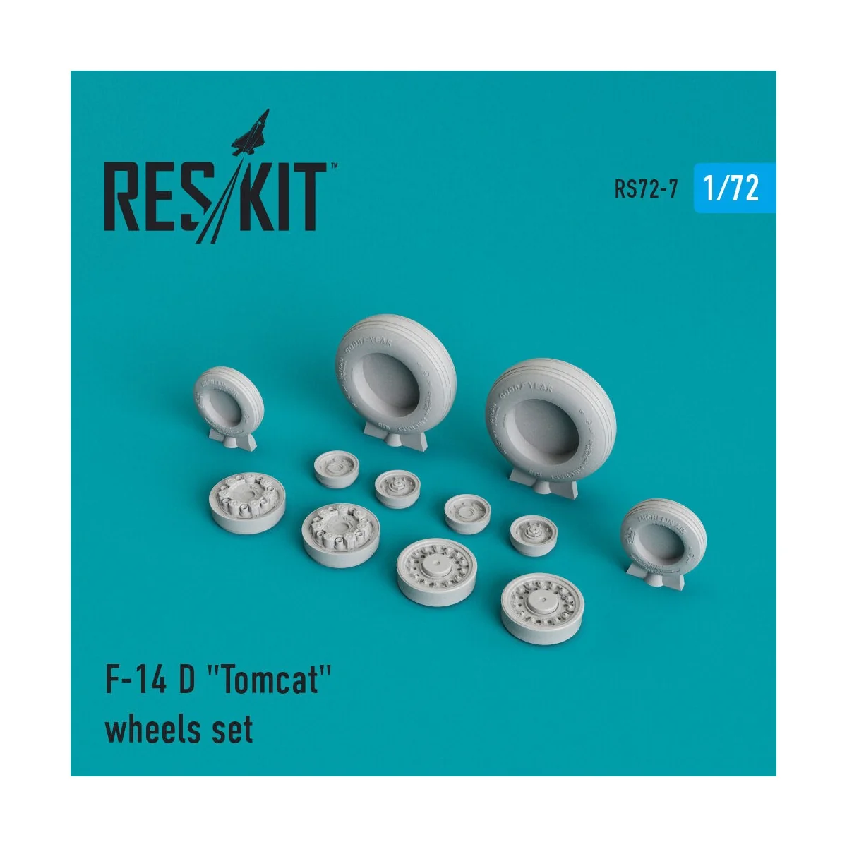 F-14D Tomcat wheels set (weighted), 1/72 - ResKit Models RS72-0007