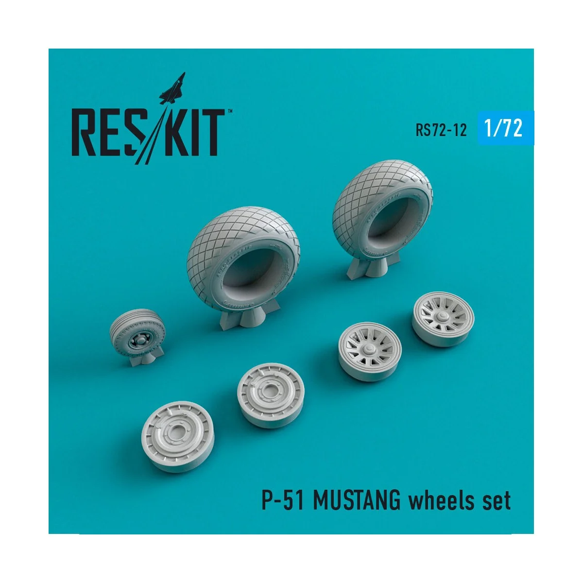 P-51 Mustang wheels set - ResKit Models RS72-0012