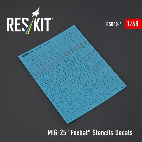 MiG-25 Foxbat Stencils Decals - ResKit Models RSB48-0004