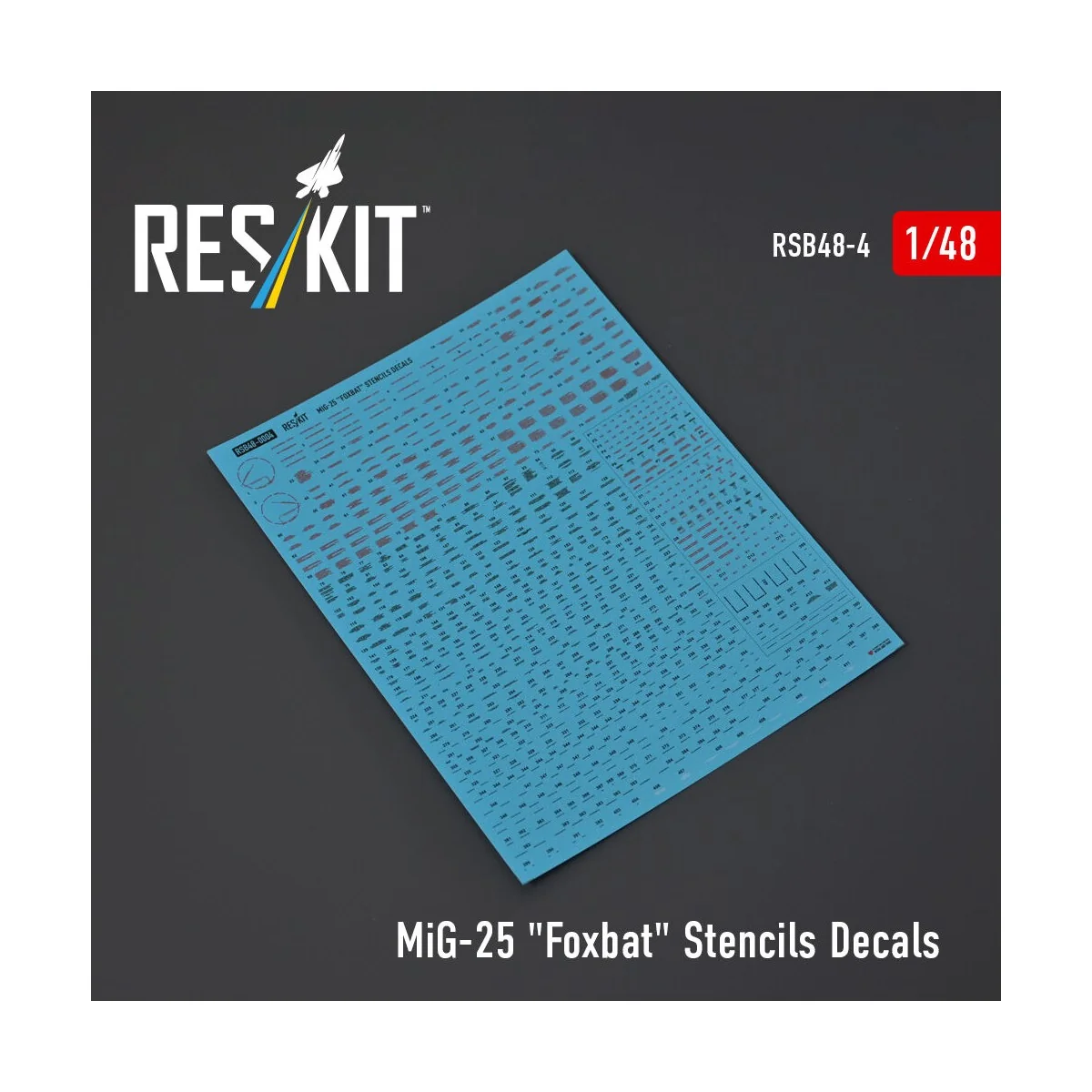 MiG-25 Foxbat Stencils Decals, 1/48 - ResKit Models RSB48-0004 MiG-25 Foxbat Stencils Decals, 1/48 - ResKit Models RSB48-0004