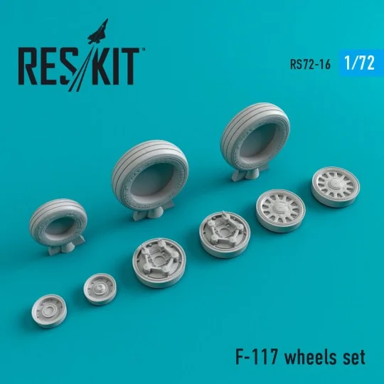 F-117 Nighthawk wheels set (weighted) - ResKit Models RS72-0016