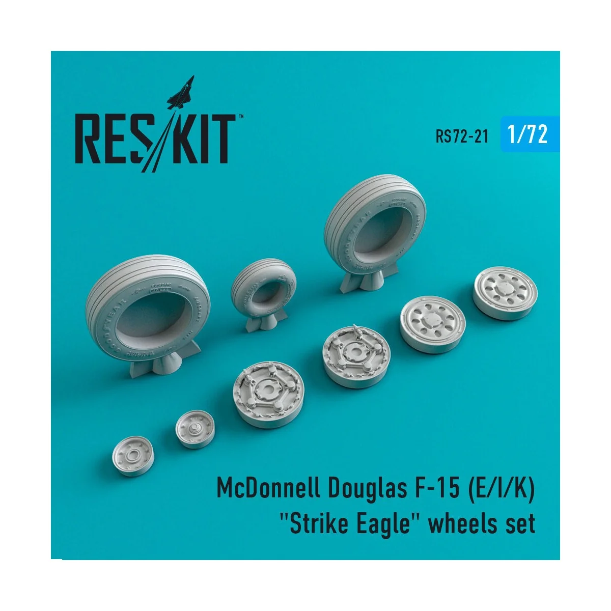 F-15 (E, I, K) Strike Eagle wheels set, 1/72 - ResKit Models RS72-0021 F-15 (E, I, K) Strike Eagle wheels set, 1/72 - ResKit Models RS72-0021