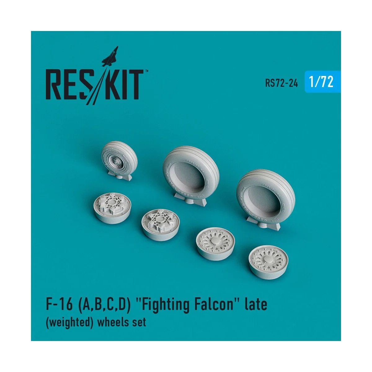 F-16 (A,B,C,D) Fighting Falcon late (weighted) wheels set - ResKit ...